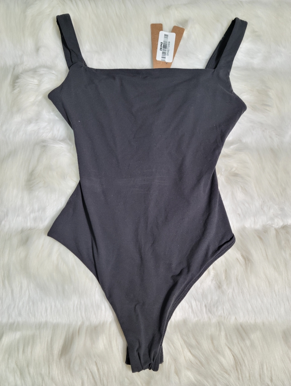 SKIMS Fits Everybody Square Neck Bodysuit Black Onyx Women XX-Small NEW